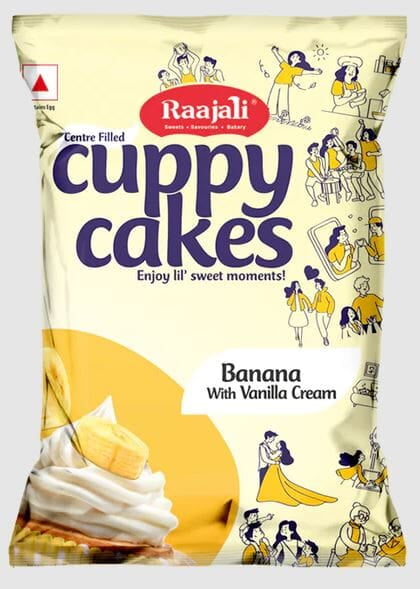 RAAJALI CUPPY CAKE - CENTRE FILLED MUFFIN - BANANA (30G PER PACK)