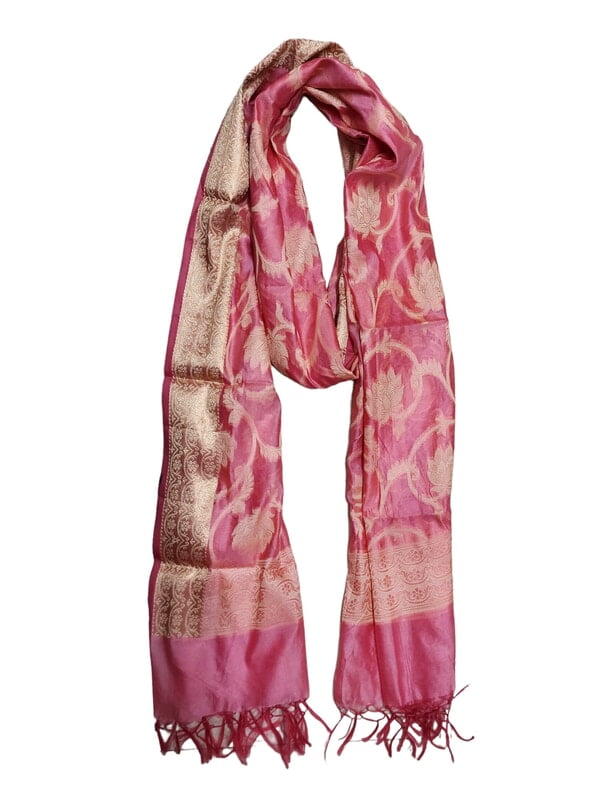 Light Pink Banarasi Silk Dupatta for Women