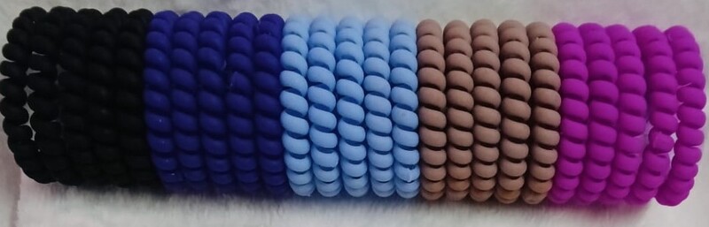 Z Telephone Wire Hairband Style Spiral Ponytail Elastic Tie Rubber Bands Accessories for Girls and Women Hair Ring Flexible Phone Cord Bands Random Colour (Pack of 2)