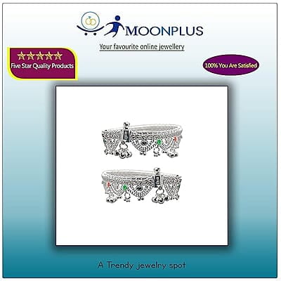Sterling silver chain type/Enamel Design anklet for women