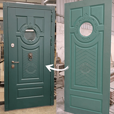 48mm HDHMR Designer Door with Centre Glass & Deco Paint Finish – Premium Main door