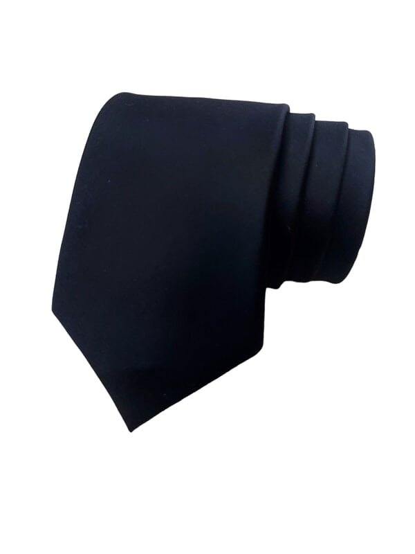 Black Solid Microfiber Necktie