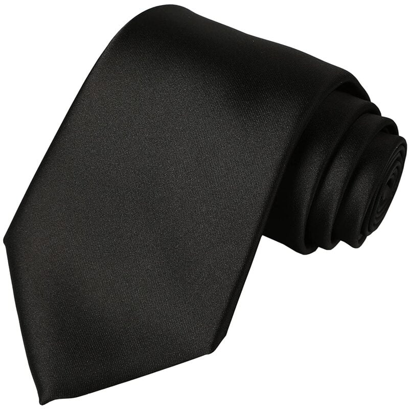 Black Solid Silk Necktie