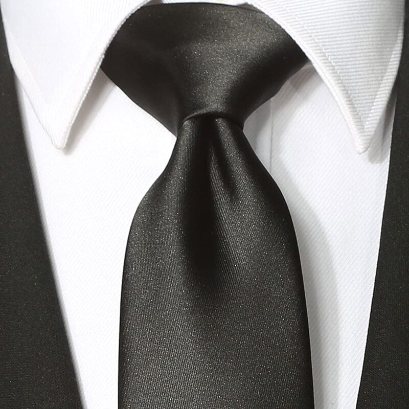Black Solid Silk Necktie