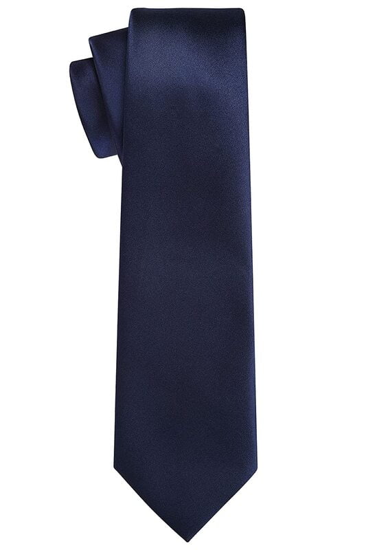 Navy Blue Solid Silk Necktie