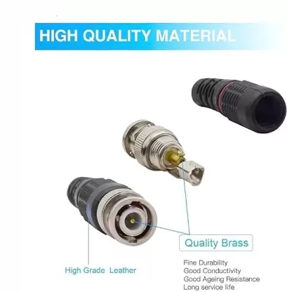BNC connector Gold Plastic for CCTV Camera Installation Wire Connector (Black) BNC connector Gold Plastic for CCTV Camera Installation Wire Connector (Black)