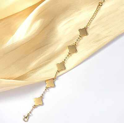 White Clover Mother of Pearl Link Bracelet For Women White Clover Mother of Pearl Link Bracelet For Women