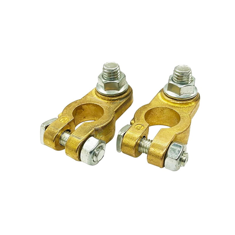 Brass Battery Terminal Connectors, Top Post Battery Terminals Clamp Set for Marine Car Boat RV Vehicles (pack of 4))