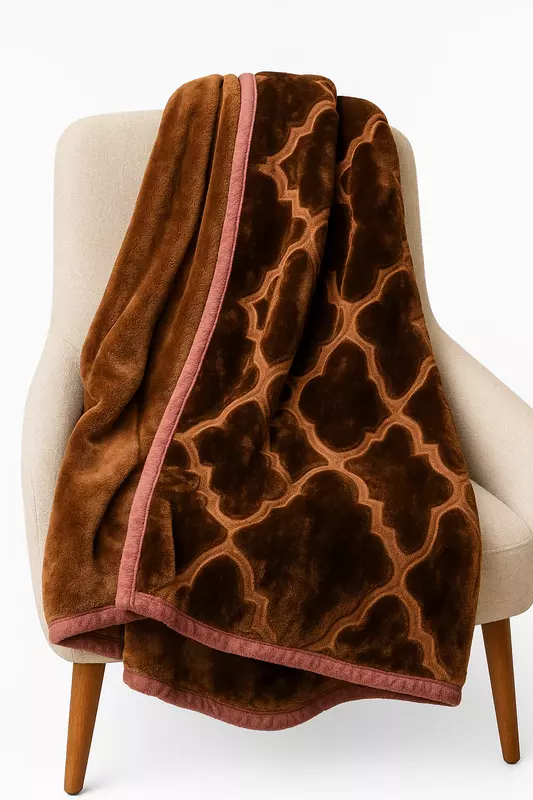 Sofrito Soft Mink Blanket – Dual Texture - Brown Sofrito Soft Mink Blanket – Dual Texture - Brown