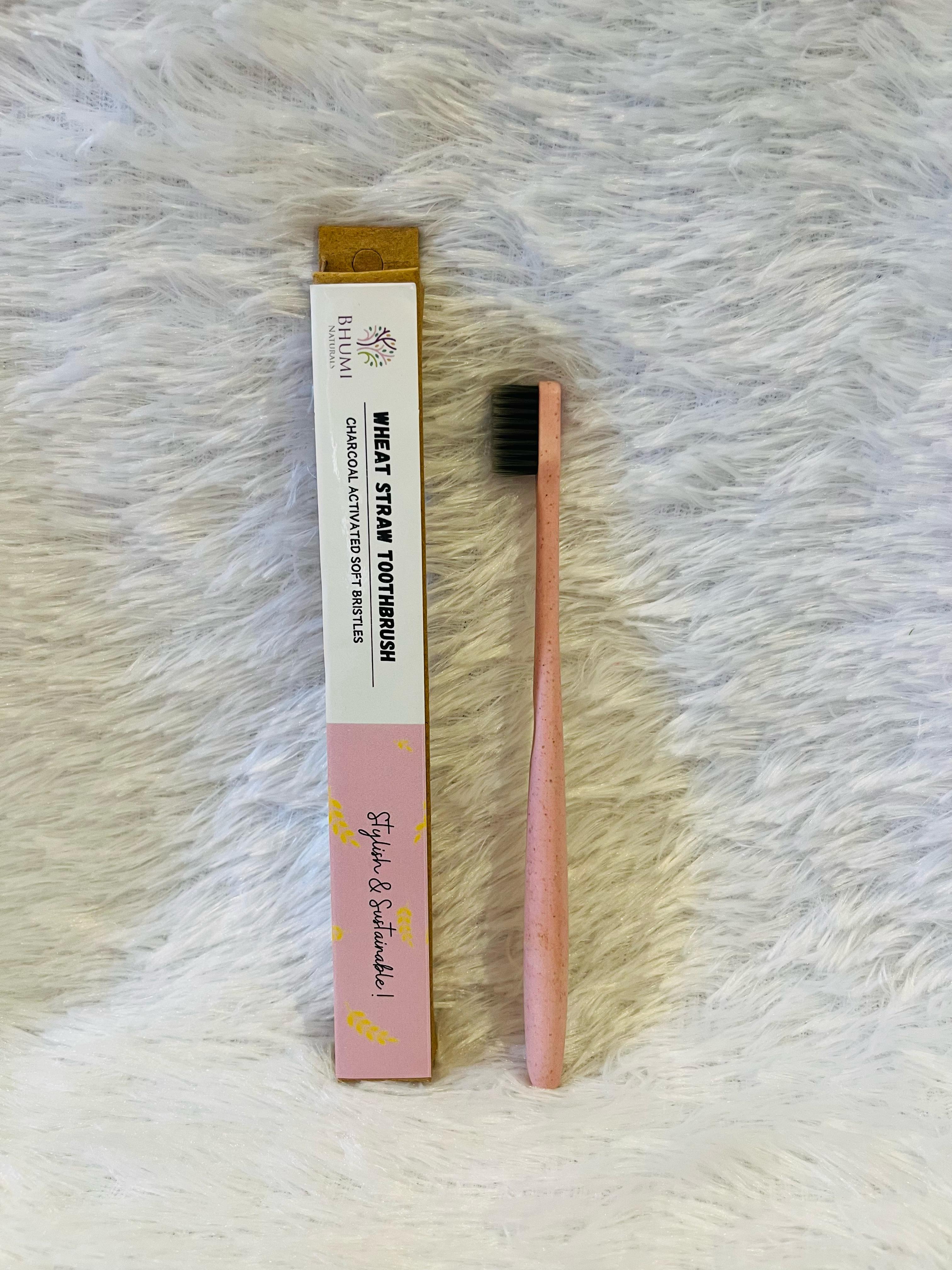 Wheat Straw Tooth Brush - Charcoal Bristles - Pack of 1 Wheat Straw Tooth Brush - Charcoal Bristles - Pack of 1