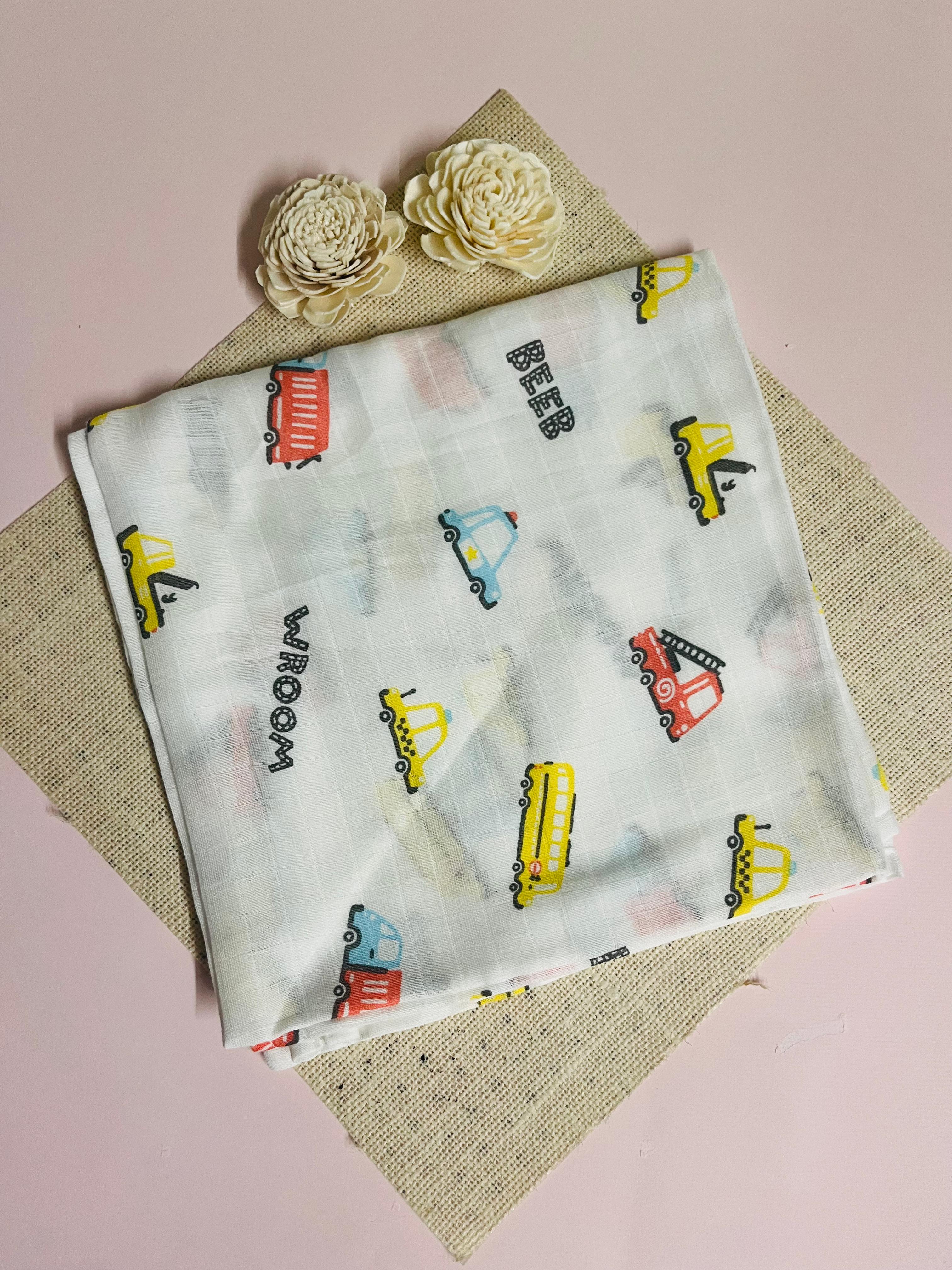 Muslin Swaddle Wrap - Assorted design (100*100cm) Muslin Swaddle Wrap - Assorted design (100*100cm)