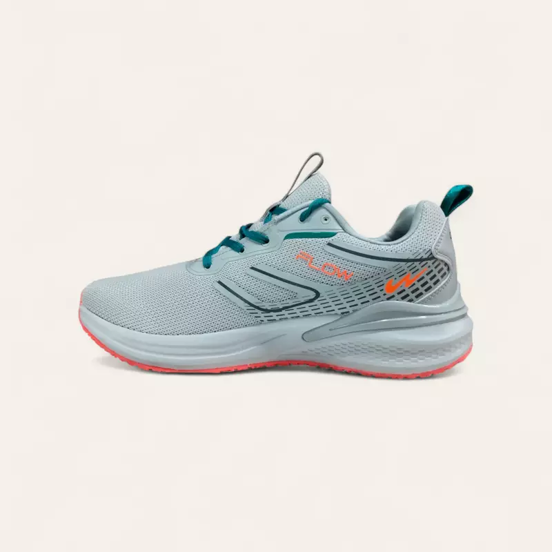 Campus Flow Pro L.Grey/F.Orange - Men's Plus Size Running Shoes