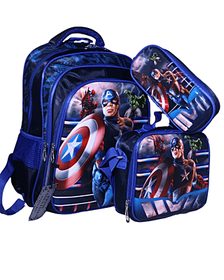 3D Marvel print Three Piece Set Schoolbag Large Capacity Melody Lightweight Waterproof Schoolbag Lunch Bag Pencil Case 3 in set 3D Marvel print Three Piece Set Schoolbag Large Capacity Melody Lightweight Waterproof Schoolbag Lunch Bag Pencil Case 3 in set