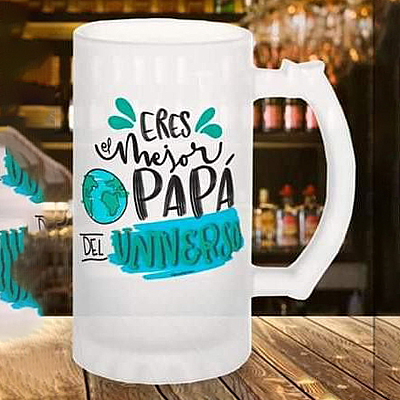 Sublimation Printed Beer Mug with Handle Gift for Papa (470 ml) Sublimation Printed Beer Mug with Handle Gift for Papa (470 ml)