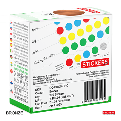 25mm - Round - Metallic Colours - Colour Coding Stickers - Permanent Adhesive