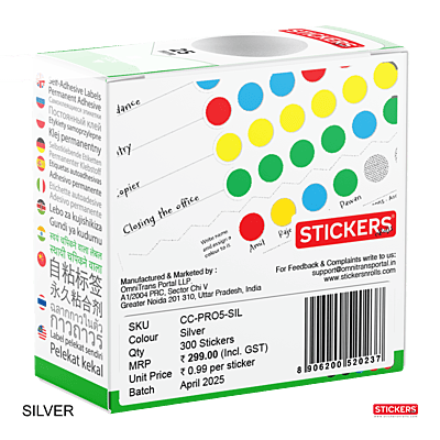 25mm - Round - Metallic Colours - Colour Coding Stickers - Permanent Adhesive