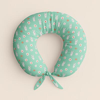 Breastfeeding & Nursing Pillow for New Moms - Green Bunny