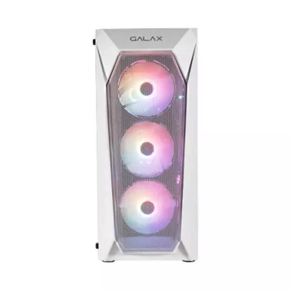 GALAX Revolution (REV-05) PC Case Mid-Tower Gaming Cabinet with 4 RGB Cooling Fans ,Mesh Panel ,Spacious Interior ,Tempered Glass ,Supports ATX, M-ATX, ITX (White) GALAX Revolution (REV-05) PC Case Mid-Tower Gaming Cabinet with 4 RGB Cooling Fans ,Mesh Panel ,Spacious Interior ,Tempered Glass ,Supports ATX, M-ATX, ITX (White)