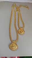Antique Gold-Tone Double Layer Pendant Necklace for Women