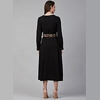 Black Pleated Midi Dress
