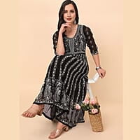 Thread Work Georgette Anarkali Kurta Thread Work Georgette Anarkali Kurta
