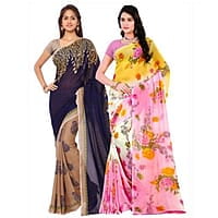 Women Pack of 2 Multi Printed Saree Women Pack of 2 Multi Printed Saree