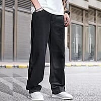 Men Relaxed Fit Black Jeans Men Relaxed Fit Black Jeans