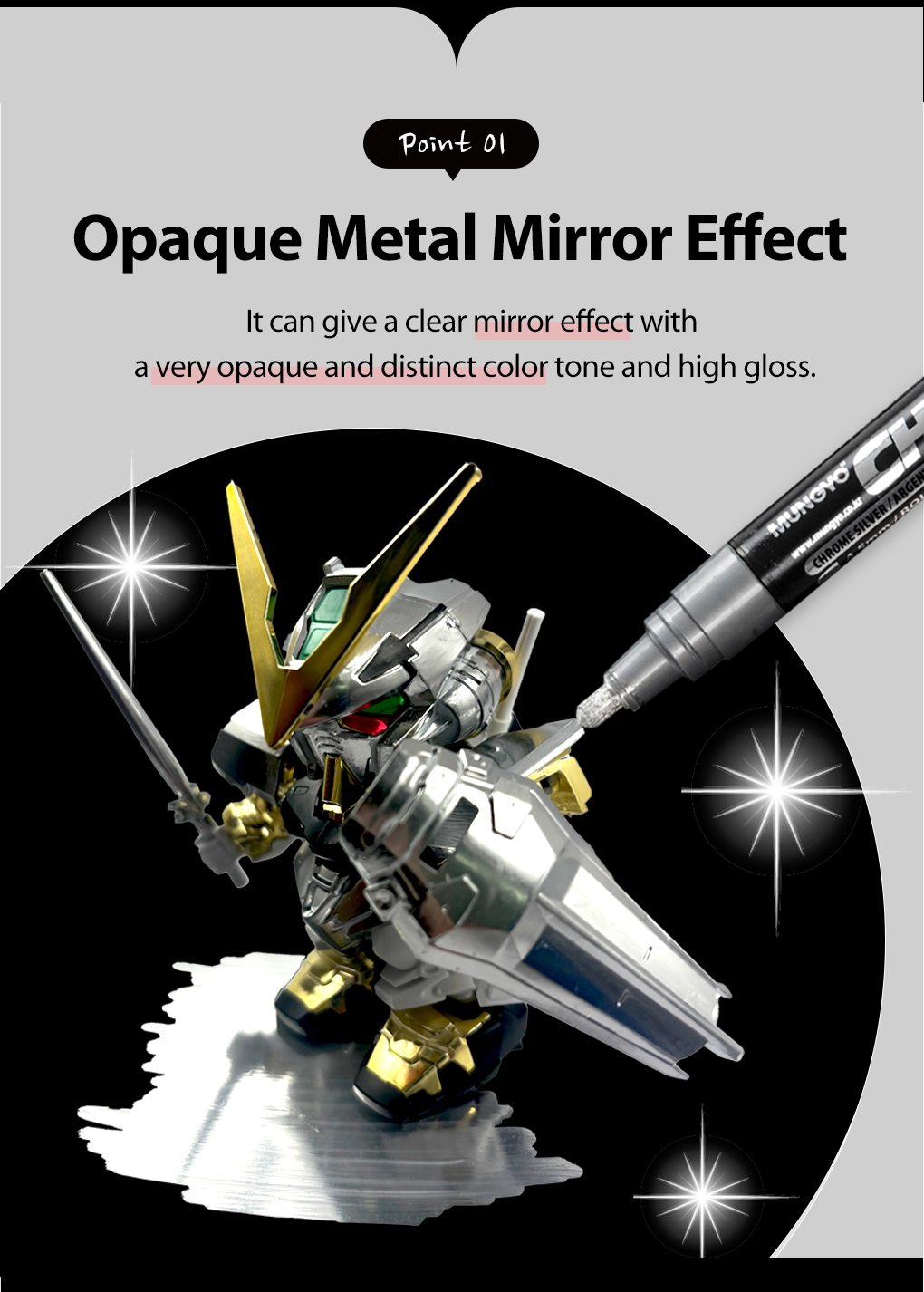 Mungyo Chrome Marker-4.5 mm Round Nib Mungyo Chrome Marker-4.5 mm Round Nib