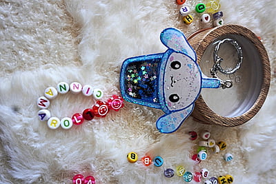CINNAMAROLL KAWAII SHAKER KEYCHAIN
