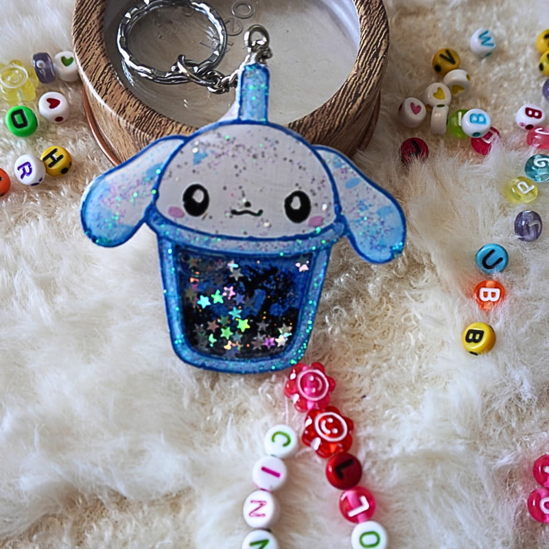 CINNAMAROLL KAWAII SHAKER KEYCHAIN