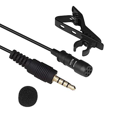 Clip-On Lapel Collar Mic – Dynamic 3.5mm Microphone for Clear Voice Recording – Ideal for YouTube, Interviews and Vlogging –Universal Compatibility with Smartphones, PCs, & Laptops