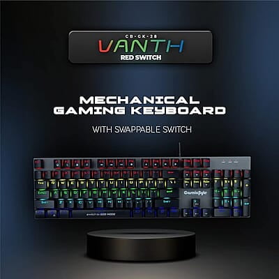 Cosmic Byte CB-GK-28 Vanth Mechanical Keyboard Upgraded with Swappable Outemu Red Switches and Rainbow LED Cosmic Byte CB-GK-28 Vanth Mechanical Keyboard Upgraded with Swappable Outemu Red Switches and Rainbow LED