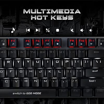 Cosmic Byte CB-GK-28 Vanth Mechanical Keyboard Upgraded with Swappable Outemu Red Switches and Rainbow LED Cosmic Byte CB-GK-28 Vanth Mechanical Keyboard Upgraded with Swappable Outemu Red Switches and Rainbow LED
