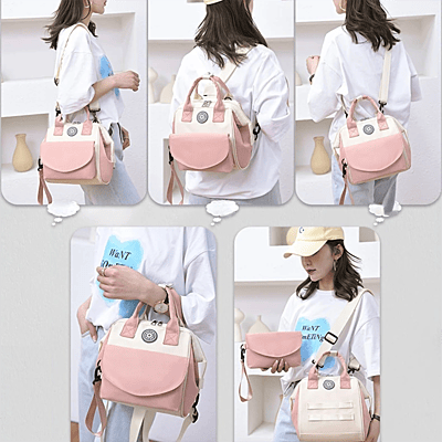 Small Travel Diaper Bag Backpack Mini Diaper Tote Portable Crossbody Diaper Changing Backpack with Insulated Pocket