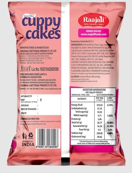 RAAJALI CUPPY CAKE - CENTRE FILLED MUFFIN - STRAWBERRY (30G PER PACK) RAAJALI CUPPY CAKE - CENTRE FILLED MUFFIN - STRAWBERRY (30G PER PACK)