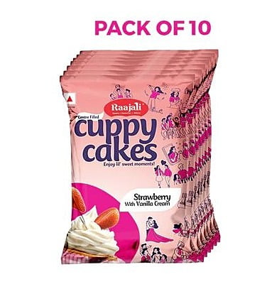 RAAJALI CUPPY CAKE - CENTRE FILLED MUFFIN - STRAWBERRY (30G PER PACK)