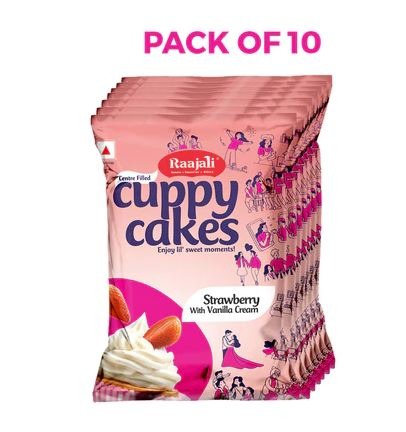 RAAJALI CUPPY CAKE - CENTRE FILLED MUFFIN - STRAWBERRY (30G PER PACK) RAAJALI CUPPY CAKE - CENTRE FILLED MUFFIN - STRAWBERRY (30G PER PACK)