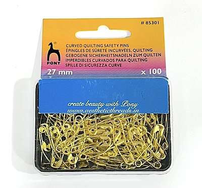 Curved quilting safety pins