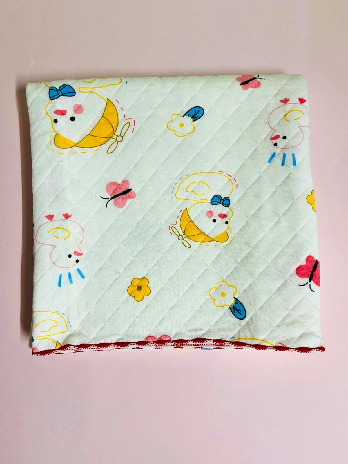 2-Layer Muslin Baby Blanket – 85x85 cm - Red Blossom Comforter