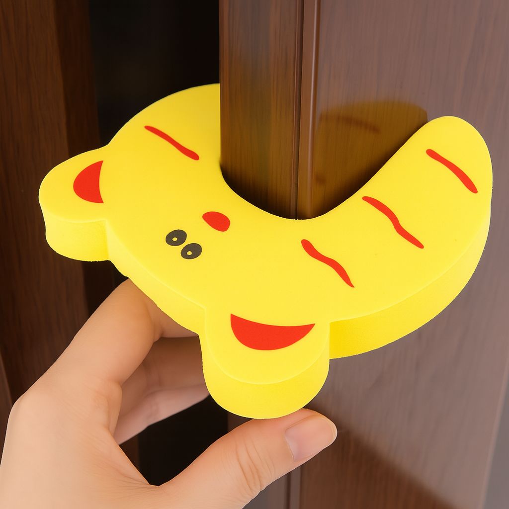 Child Safety Door Stopper – Soft Foam Pinch Guard, Pack of 3 (Assorted Designs)