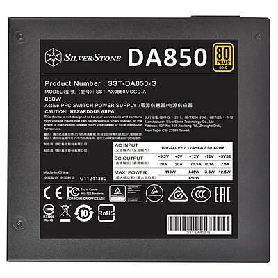 Silverstone Power Supply Fully Modular ATX (DA850 Gold) Silverstone Power Supply Fully Modular ATX (DA850 Gold)
