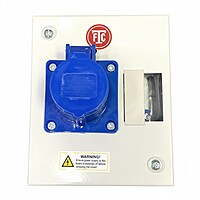 3 Pin/16A Industrial Plug & Socket steel sheet enclosures(without MCB) with plug and socket