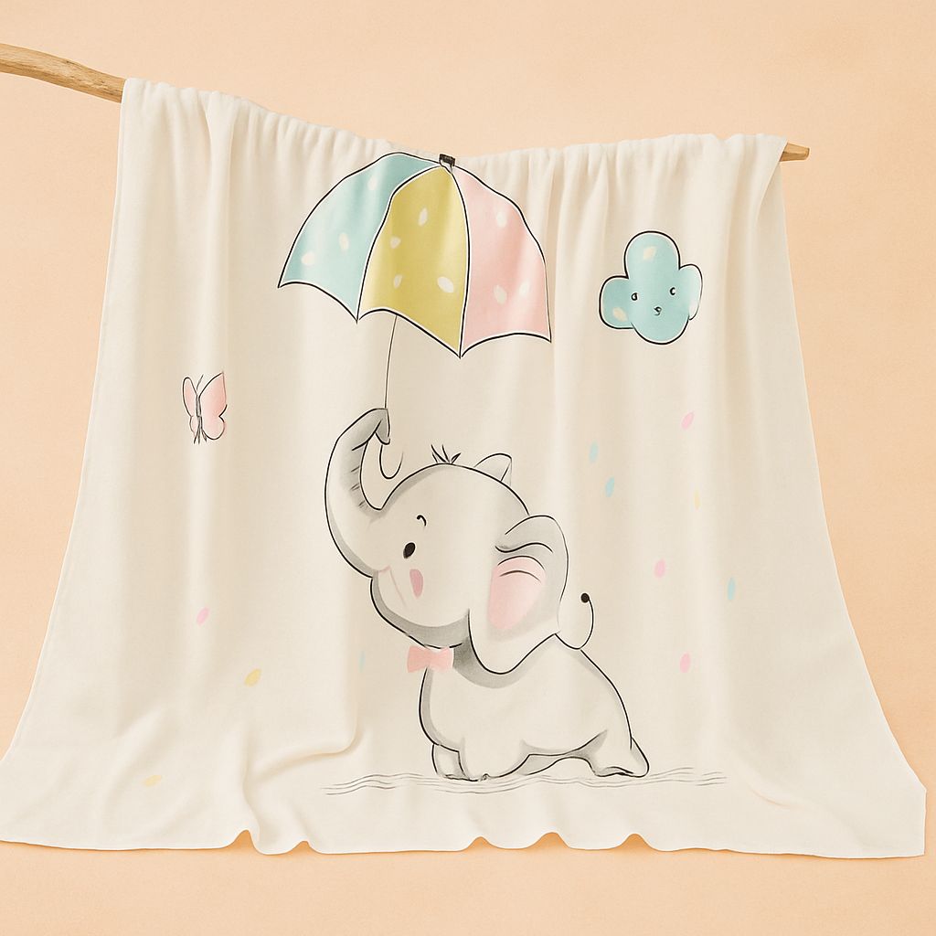 Premium Bamboo Cotton Muslin Swaddle Blanket – 110x110cm