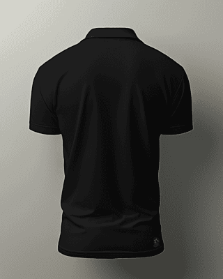 Men Printed Polo Neck Polyester Black T-Shirt Men Printed Polo Neck Polyester Black T-Shirt