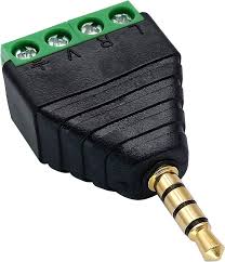 3.5mm 4 Pin Female Audio Connector to Screw Terminal Adapter
