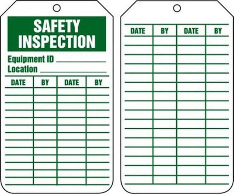 White Paper Safety Inspection Tag