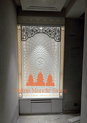 Serenity Glow Full Corian Mandir with Backlight