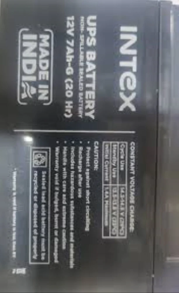 Intex USP Sealed Battery 12V 7AH 20hr