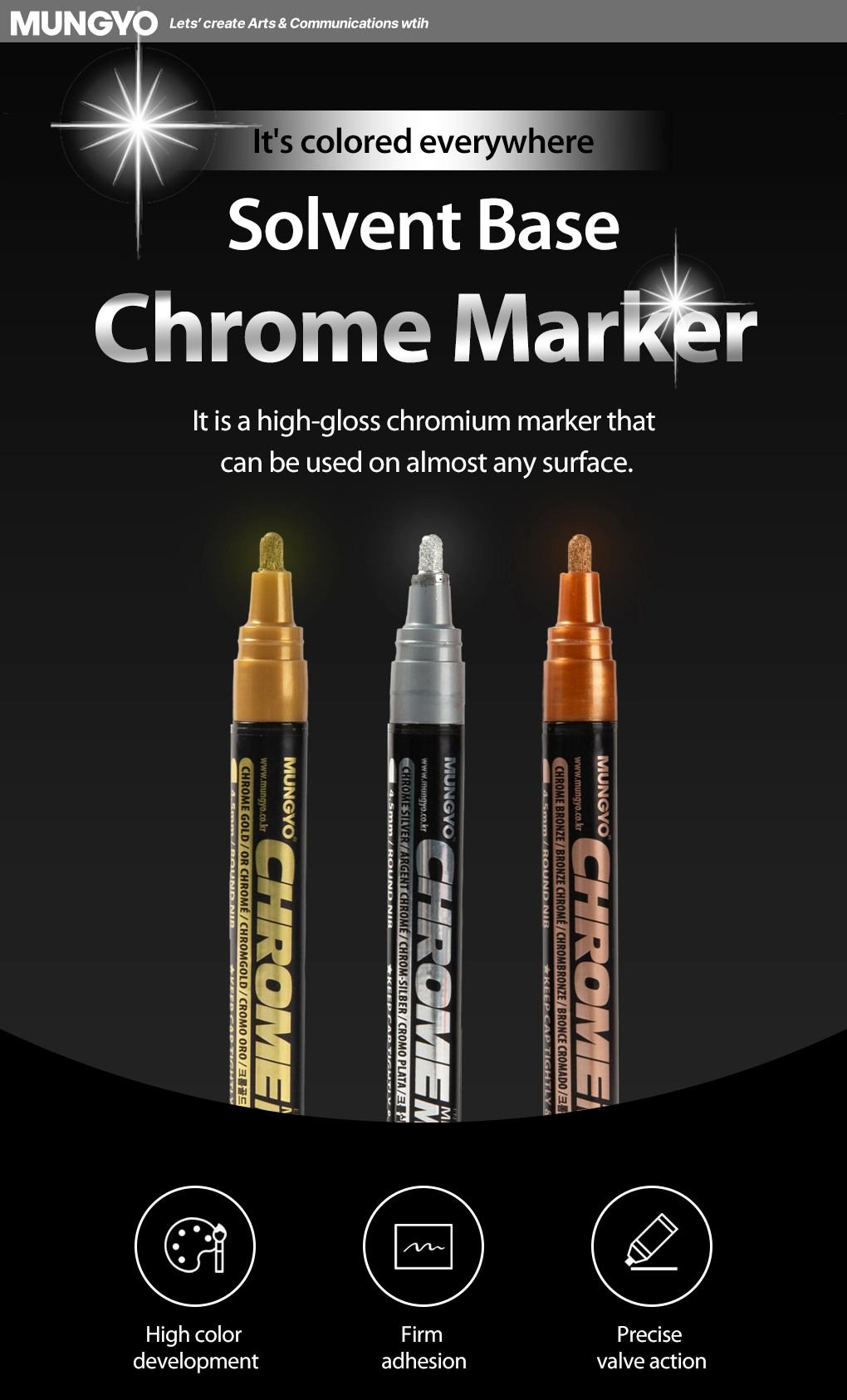 Mungyo Chrome Marker-4.5 mm Round Nib Mungyo Chrome Marker-4.5 mm Round Nib