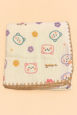 4-Layer Muslin Cotton Crinkled Blanket 100* 110cm – Assorted Designs